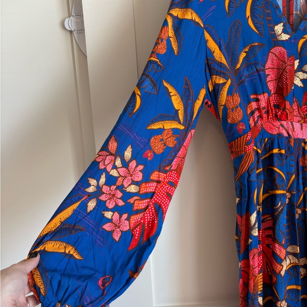 FARM Rio Vibrant Blue and Red Floral Jumpsuit - Picture 5 of 5